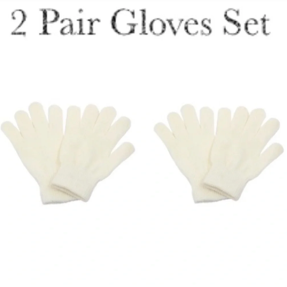 Warm Winter White Cream Soft Warm  Knit Magic Stretch Gloves Womens Size Gloves